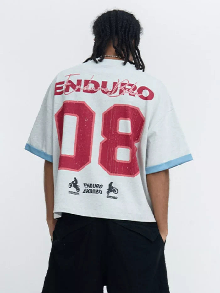 Men's Graphic Short Sleeve T-Shirt with Contrast Trim