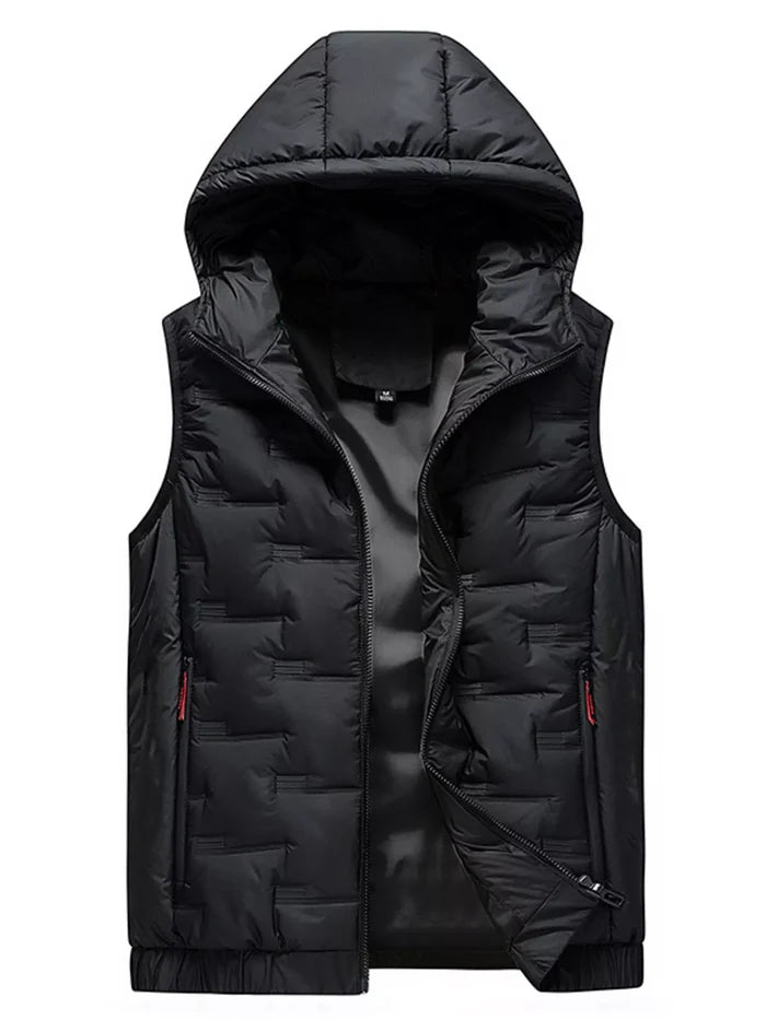 Men's Plus Size Hooded Padded Winter Vest