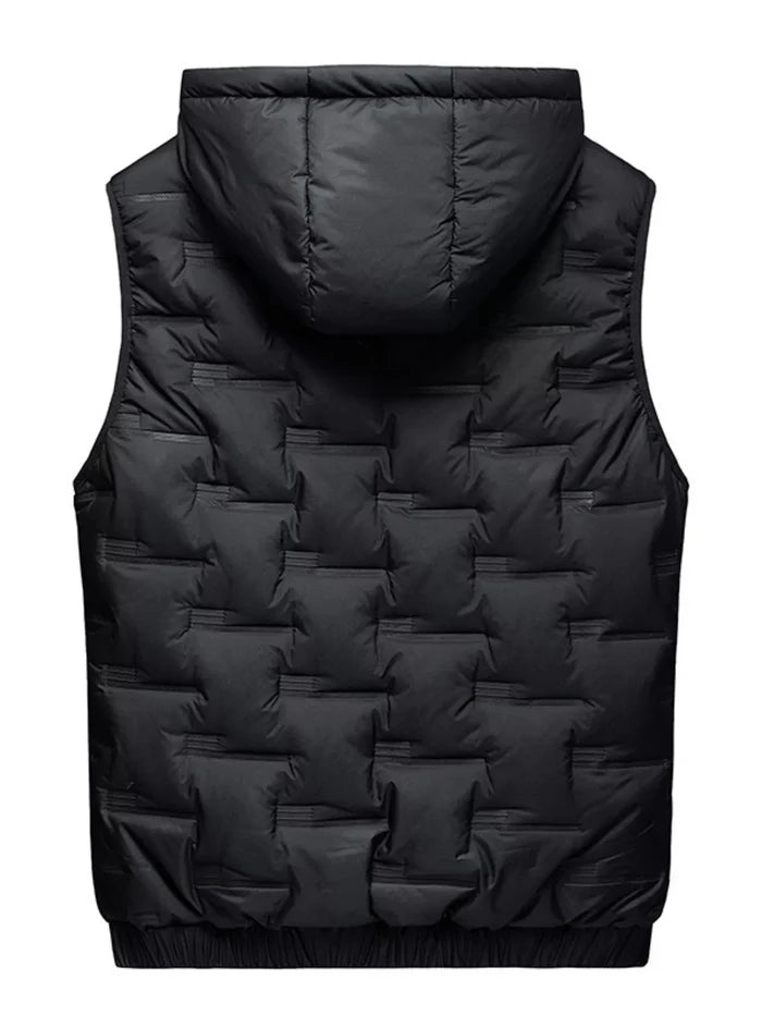 Men's Plus Size Hooded Padded Winter Vest