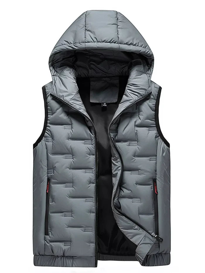 Men's Plus Size Hooded Padded Winter Vest