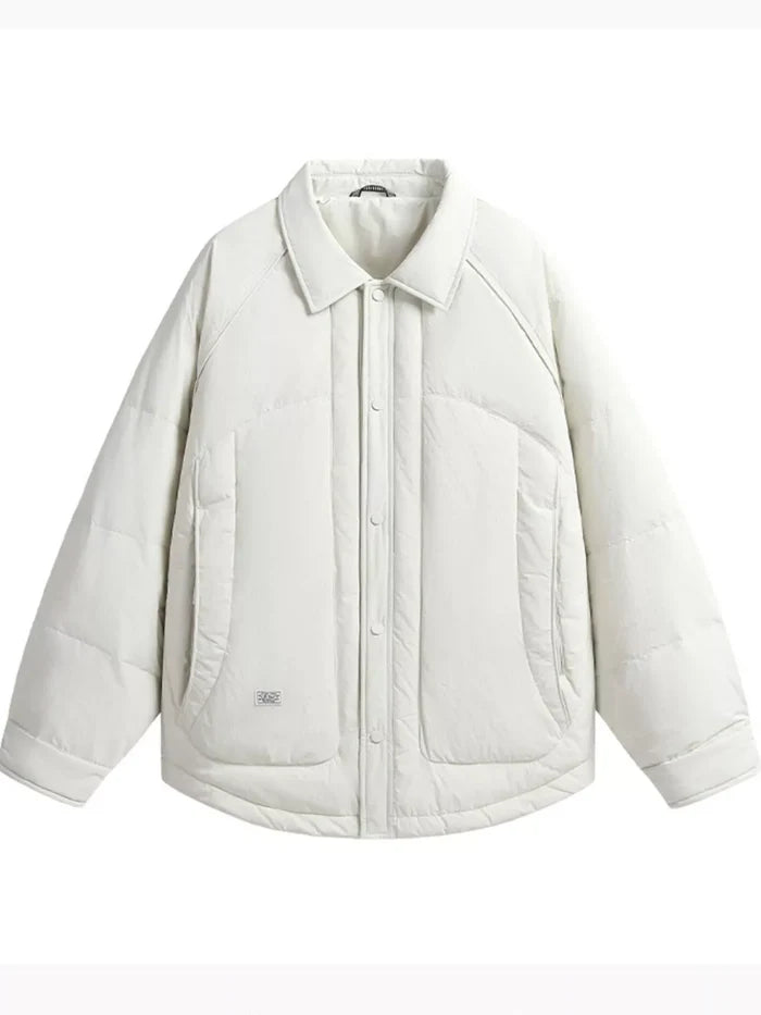 Men’s Plus Size Lightweight Padded Snap-Down Jacket