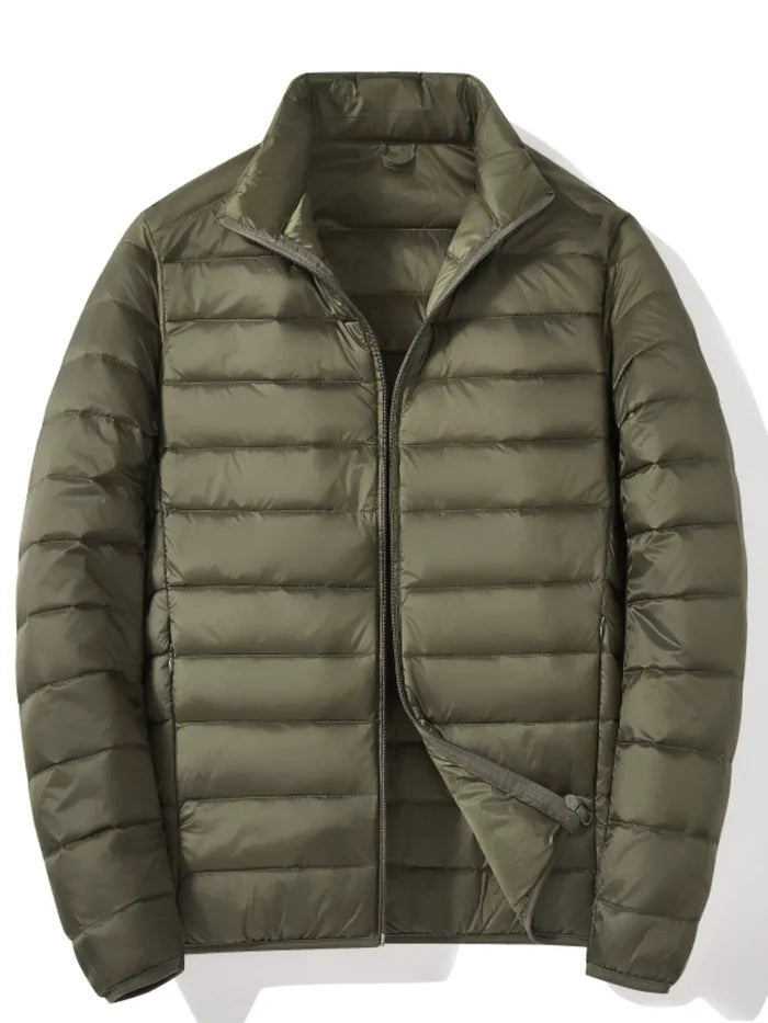 Men's Plus Size Lightweight Zip Up Puffer Jacket