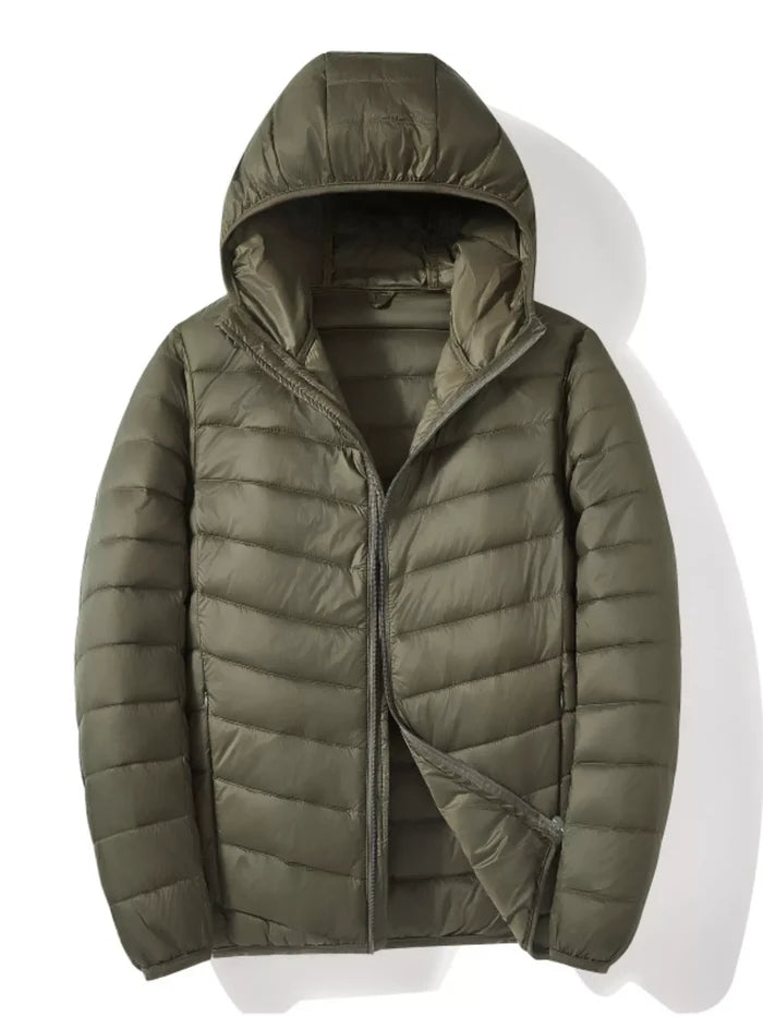 Men's Plus Size Lightweight Zip Up Puffer Jacket