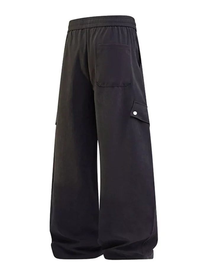 Men's Plus Size Loose Fit Cargo Pants with Drawstring