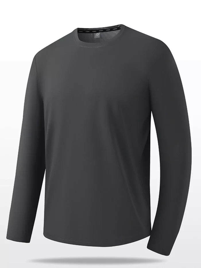 Men's Plus Size Solid Color Long Sleeve Casual T-Shirt