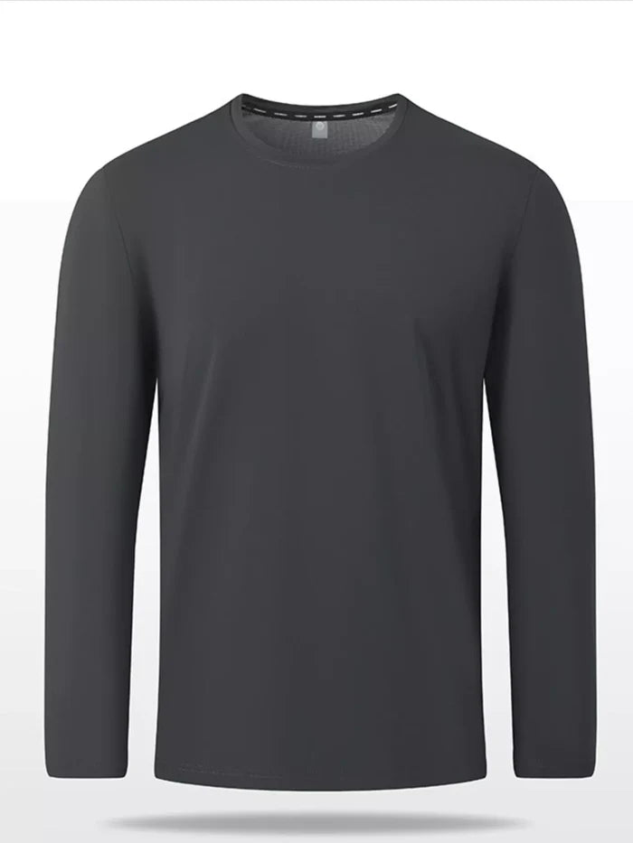 Men's Plus Size Solid Color Long Sleeve Casual T-Shirt