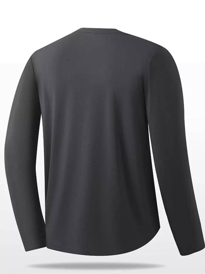 Men's Plus Size Solid Color Long Sleeve Casual T-Shirt