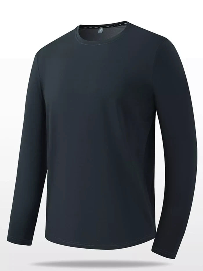 Men's Plus Size Solid Color Long Sleeve Casual T-Shirt