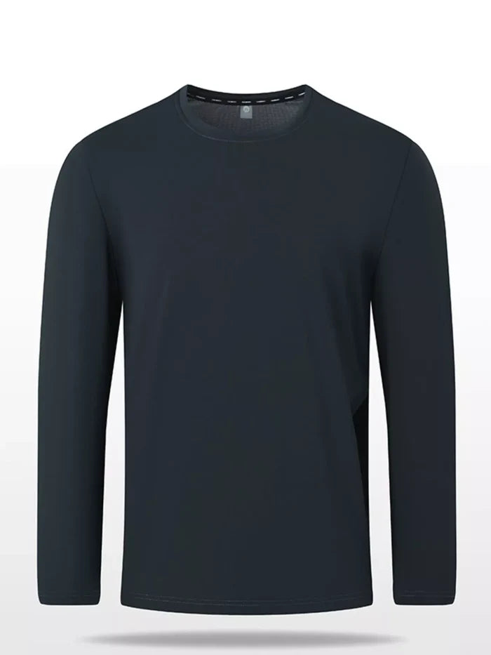 Men's Plus Size Solid Color Long Sleeve Casual T-Shirt