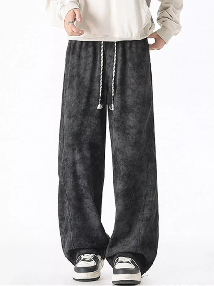 Men's Plus Size Vintage Wash Wide Leg Pants