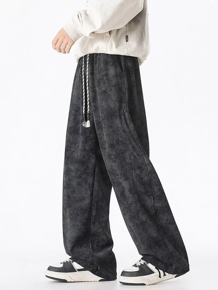 Men's Plus Size Vintage Wash Wide Leg Pants