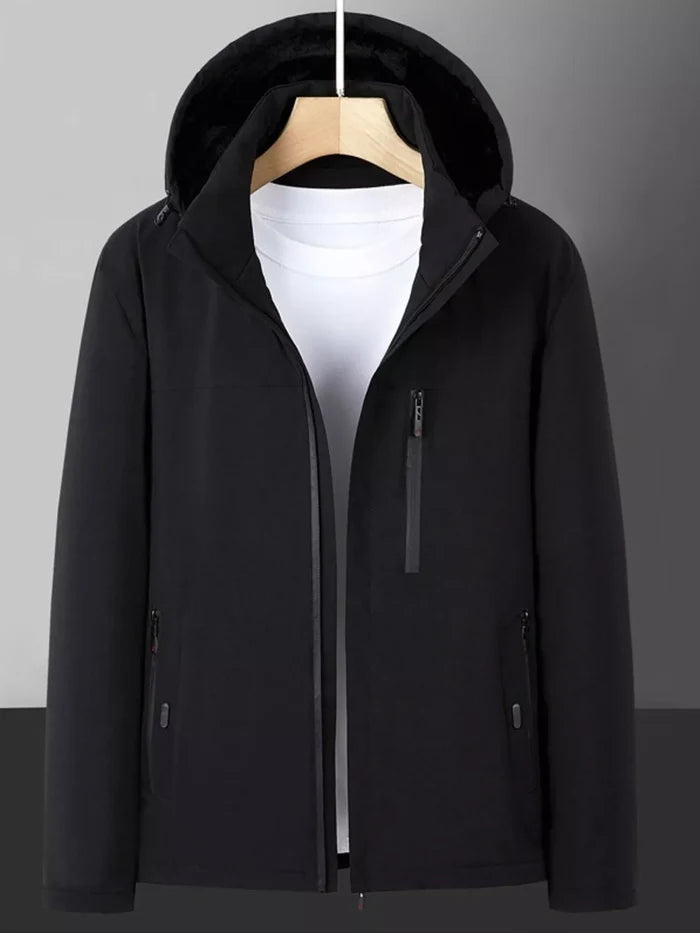 Men's Plus Size Warm Fleece Lined Hooded Winter Coat