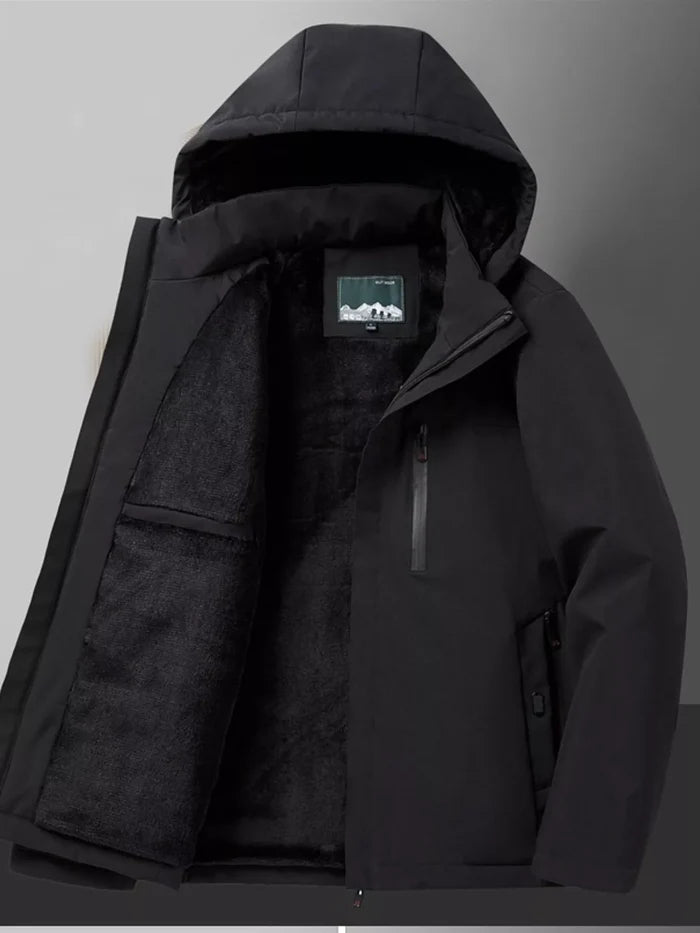 Men's Plus Size Warm Fleece Lined Hooded Winter Coat