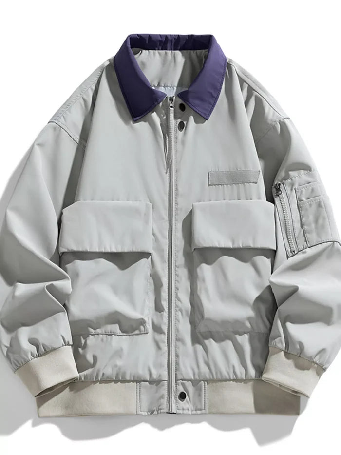 Men's Plus Size Zip Up Casual Bomber Jacket
