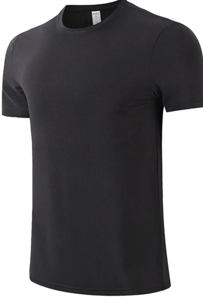 Men's Round Neck Ribbed Active T-Shirt