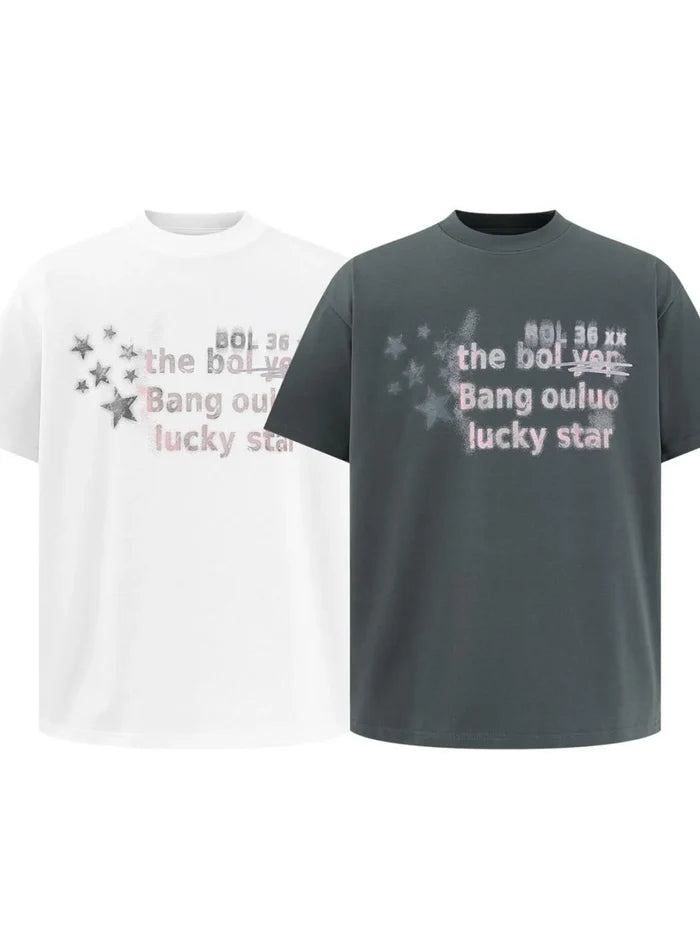 Men's Star Letter Graphic Short Sleeve T-Shirt