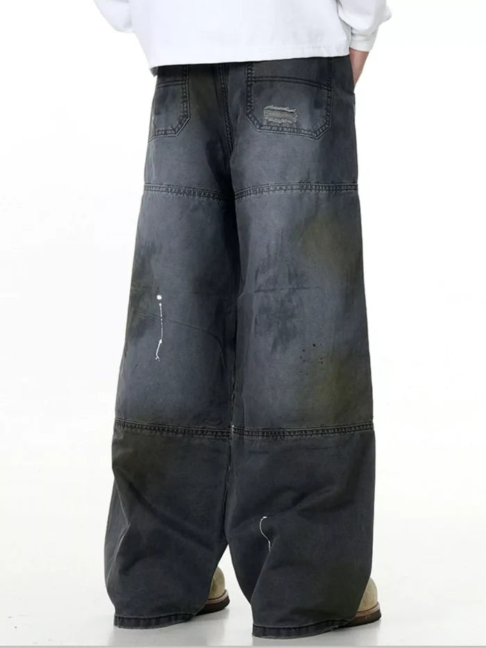 Men's Wash Wide Leg Jeans
