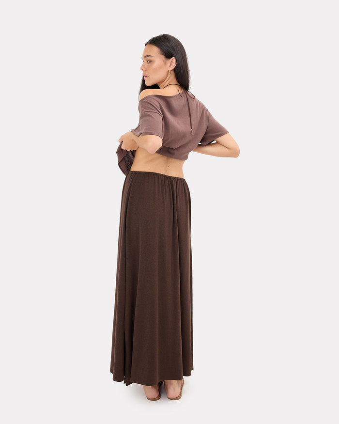 Mia Skirt in Chocolate | 100% Cotton Fabric | The Lullaby Club
