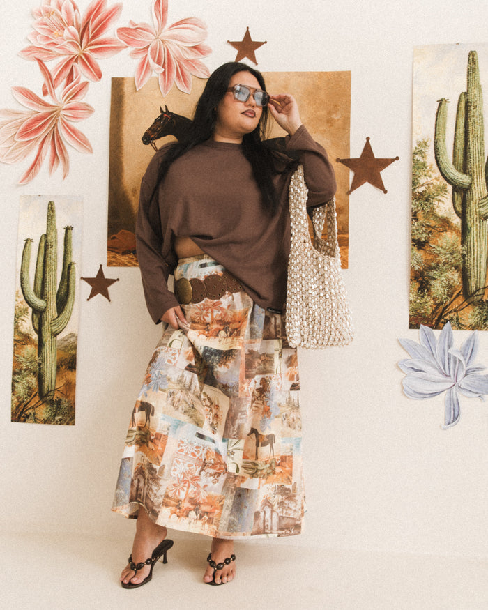 Lacey Skirt in Meadow Muse - Adjustable Elastic Waistband - The Lullaby Club