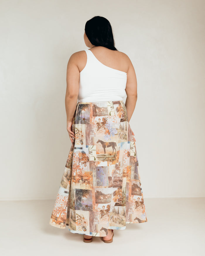 Lacey Skirt in Meadow Muse - Adjustable Elastic Waistband - The Lullaby Club