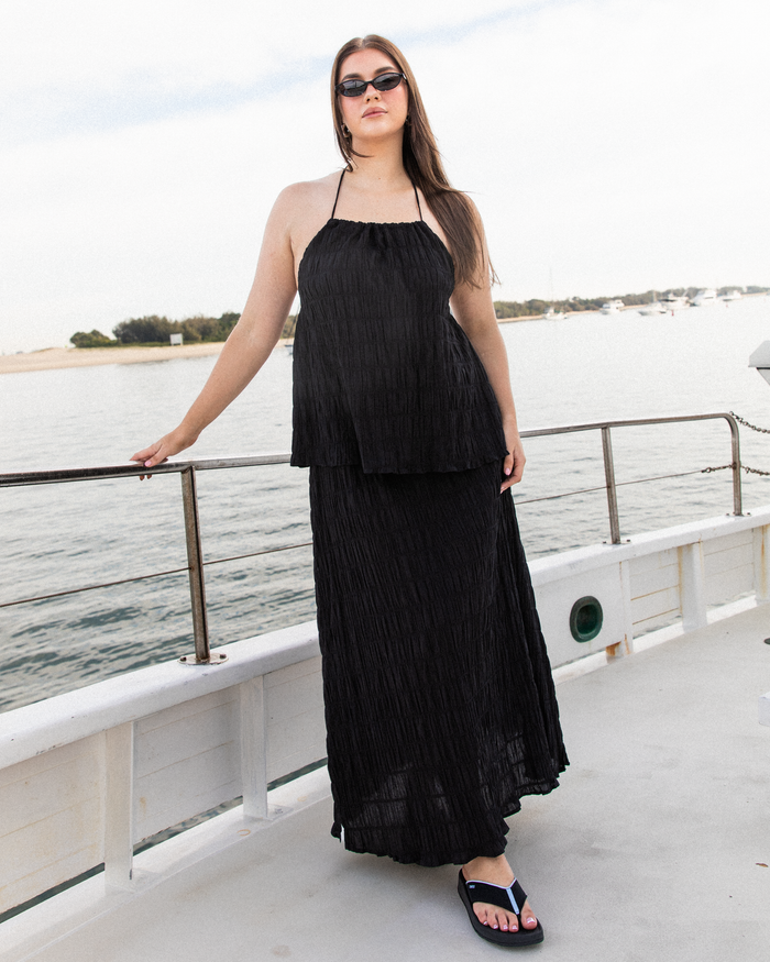 Milla Top | Black Seersucker