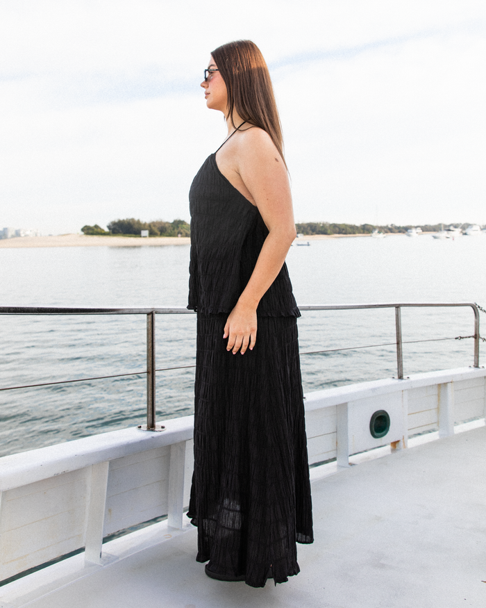 Milla Top | Black Seersucker