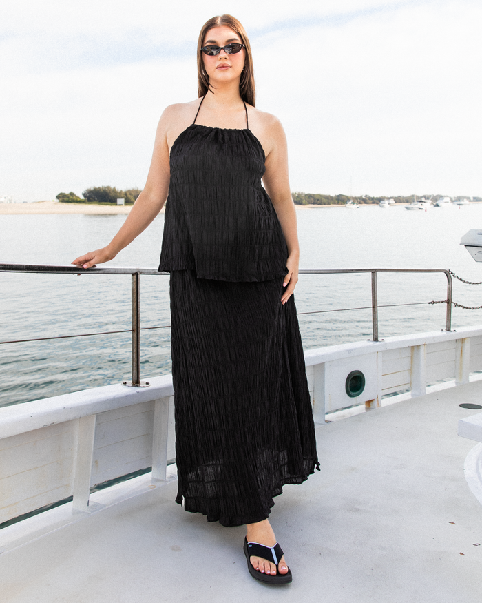 Milla Top | Black Seersucker