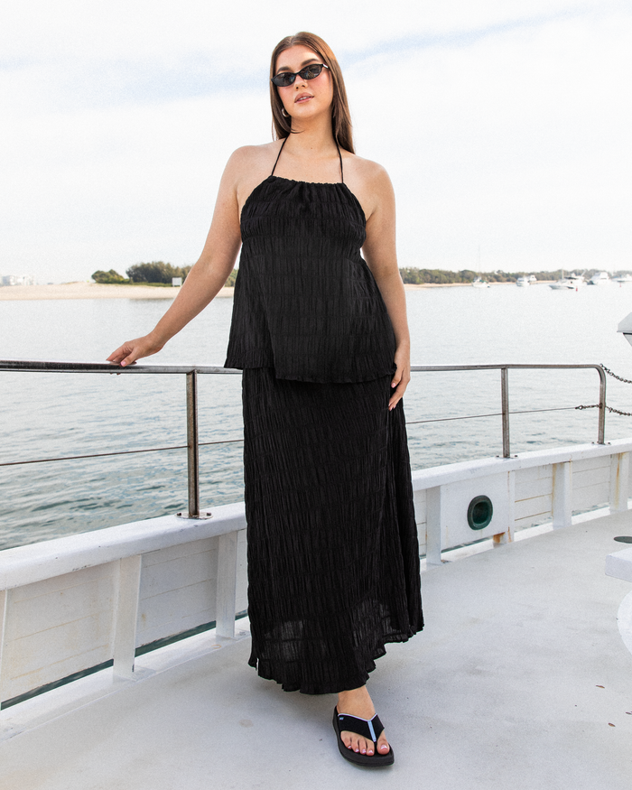 Milla Top | Black Seersucker