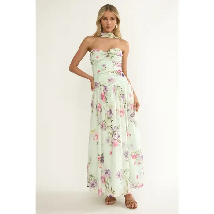Mint Floral Maxi Dress - Greige Goods
