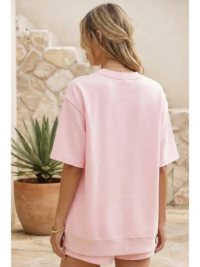 Mock Neck Shorts Set - Greige Goods