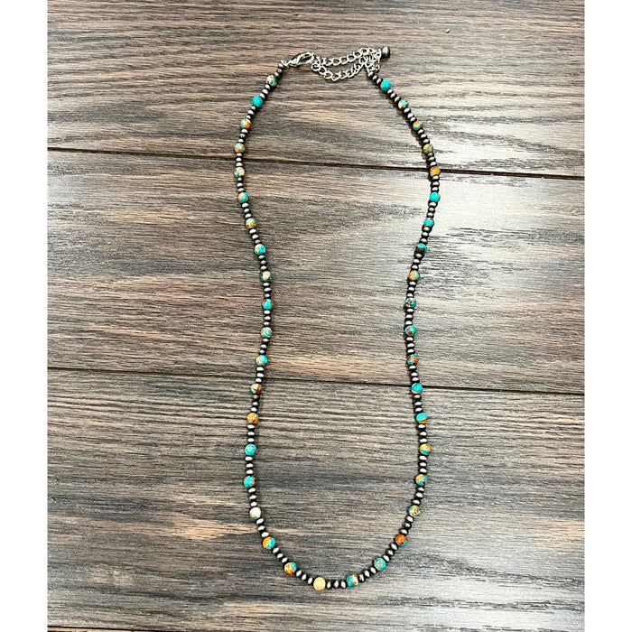 Navajo Gemstone Necklace - Greige Goods