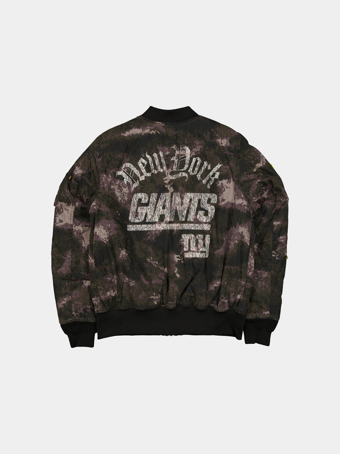 NEW YORK GIANTS X ALPHA X NEW ERA MA-1 BOMBER JACKET (BLACK CAMO) OUTERWEAR Alpha Industries