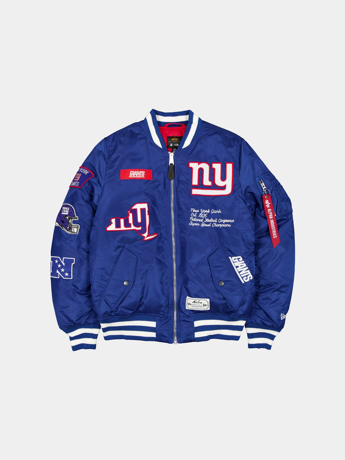 NEW YORK GIANTS X ALPHA X NEW ERA MA-1 BOMBER JACKET OUTERWEAR Alpha Industries BLUE S