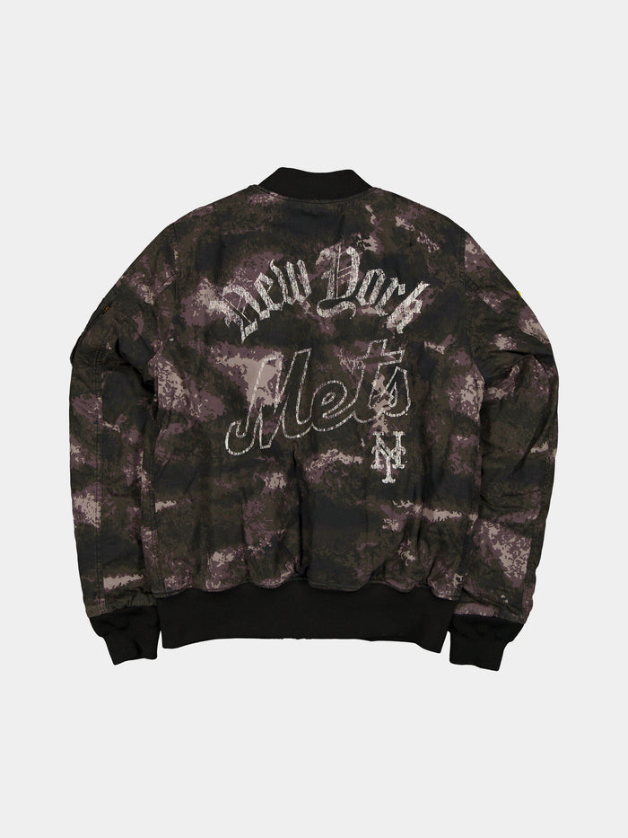 NEW YORK METS X ALPHA X NEW ERA MA-1 BOMBER JACKET (BLACK CAMO) OUTERWEAR Alpha Industries