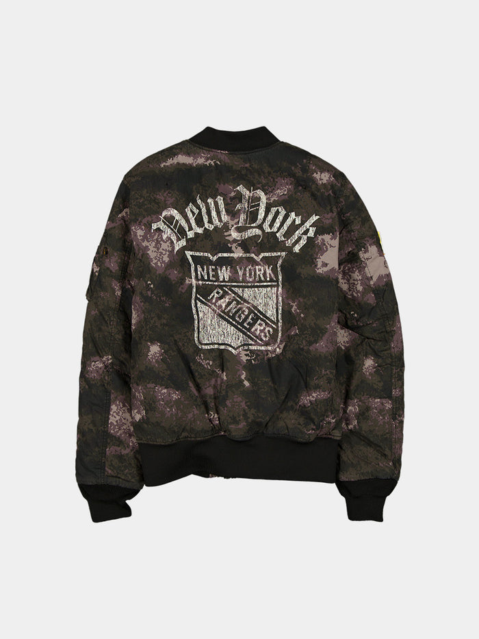 NEW YORK RANGERS X ALPHA X NEW ERA MA-1 BOMBER JACKET (BLACK CAMO) OUTERWEAR Alpha Industries