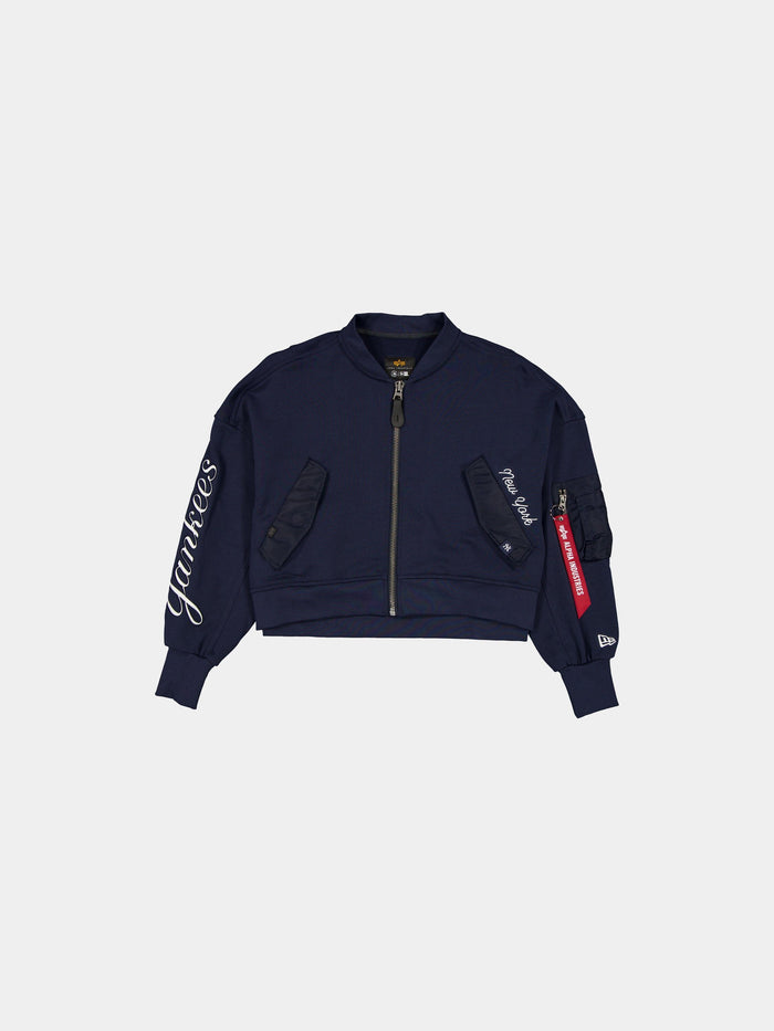 NEW YORK YANKEES X ALPHA X NEW ERA L-2B FRENCH TERRY JACKET WOMENS OUTERWEAR Alpha Industries NAVY XS