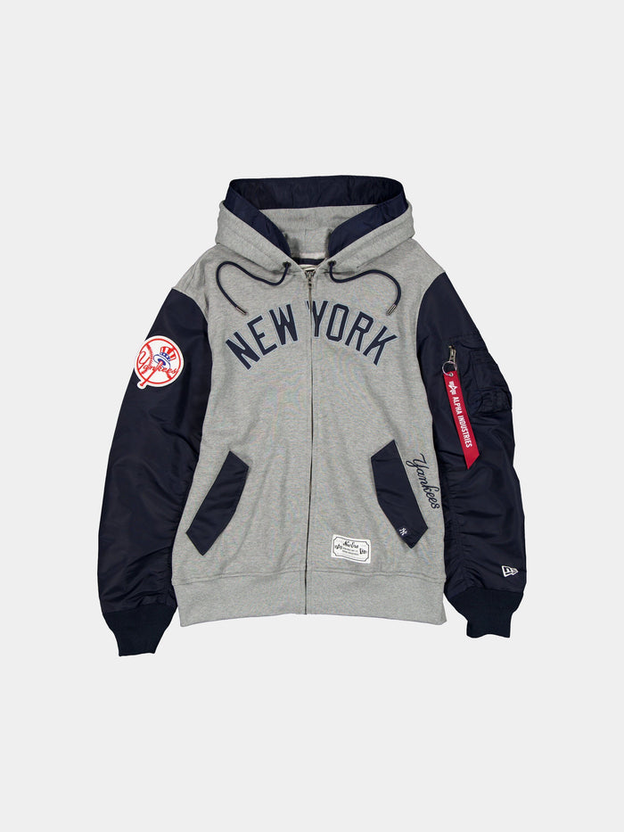 NEW YORK YANKEES X ALPHA X NEW ERA MA-1 ZIP UP HOODIE OUTERWEAR Alpha Industries NAVY S