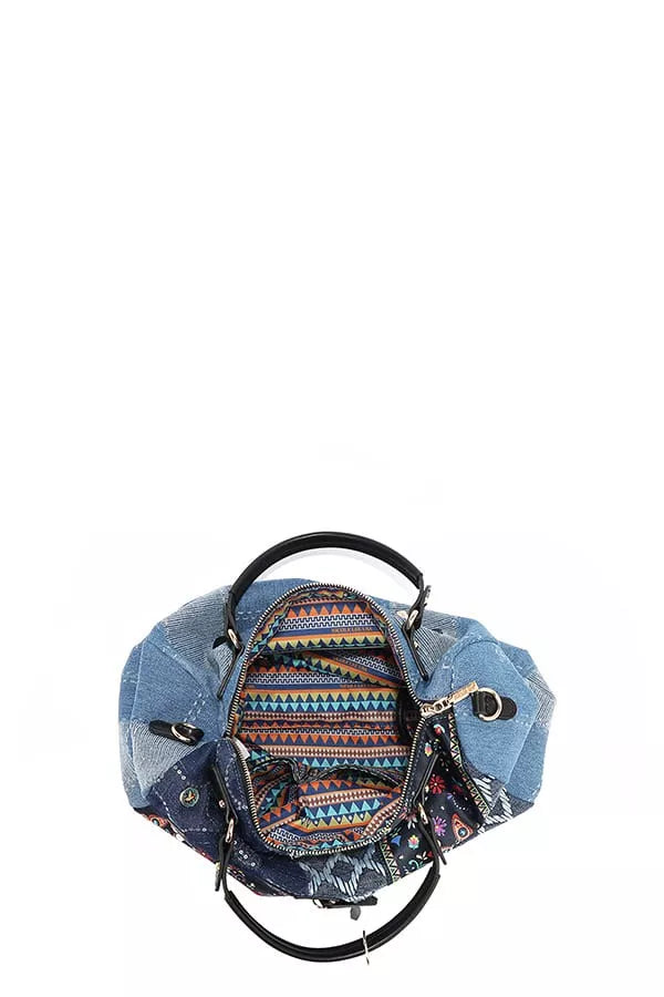 Nicole Lee USA Bosque De Amor Denim Boston Bag