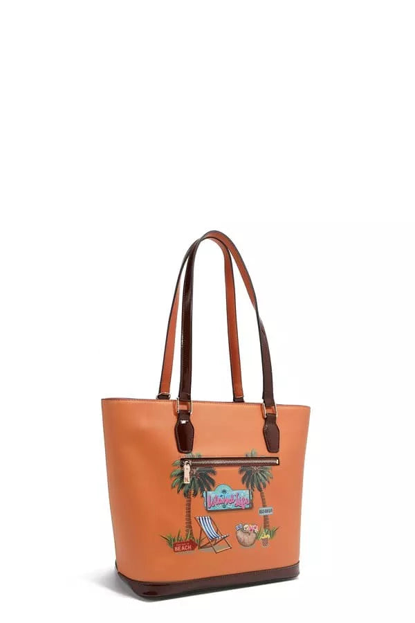 Nicole Lee USA Tropical Beach House Print Shopper Bag