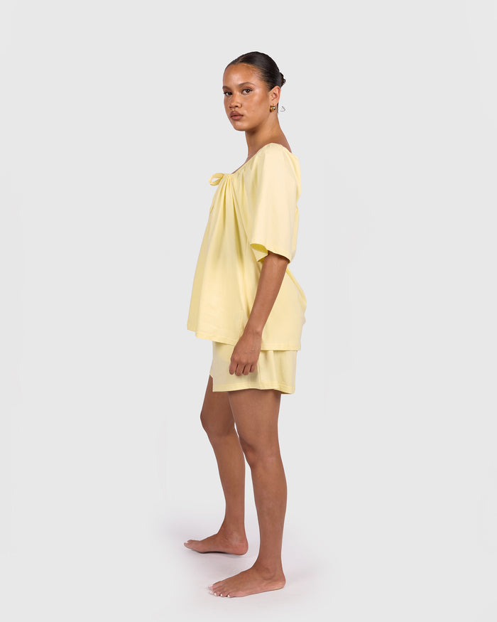 Ocean Shorts in Lemon - Maternity Friendly - The Lullaby Club