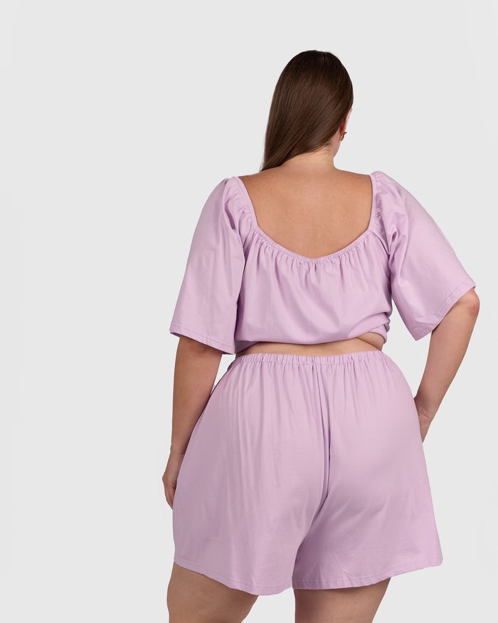 Ocean PJ Shorts | Lilac Mist