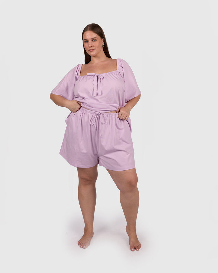 Ocean PJ Shorts | Lilac Mist