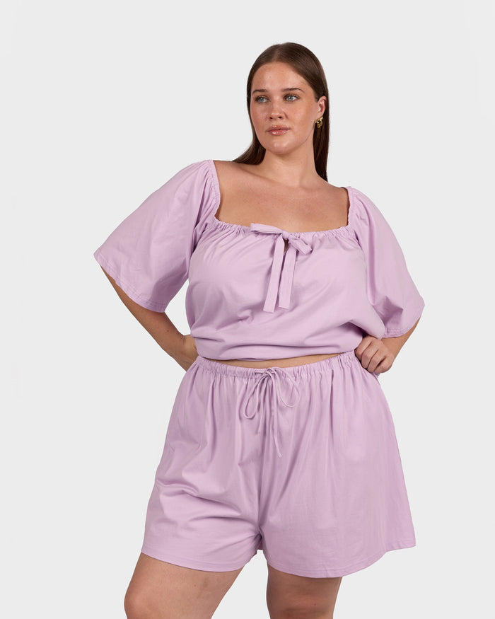 Ocean PJ Shorts | Lilac Mist
