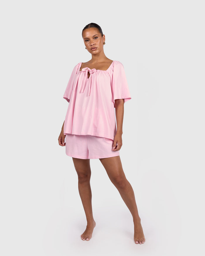 Ocean PJ Shorts in Rosette - Elastic Waist - The Lullaby Club