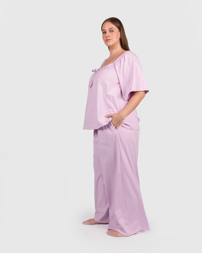 Purple ocean breastfeeding friendly pj top
