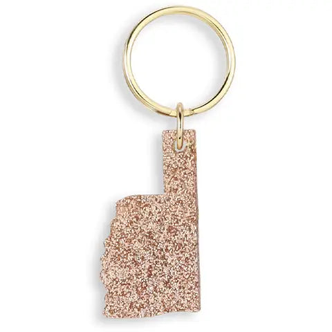 Oklahoma Glitter Keychain - Greige Goods