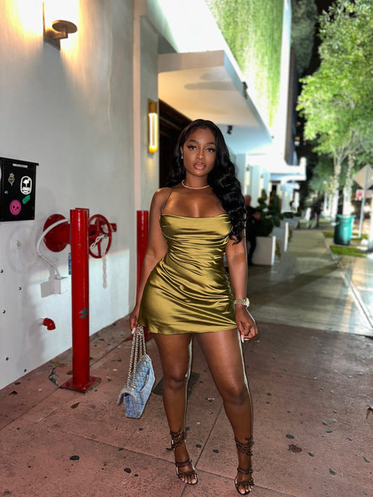 Olive Satin Miami Mini