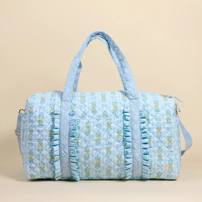 On-The-Go Ruffle Quilted Weekender Bag - Greige Goods