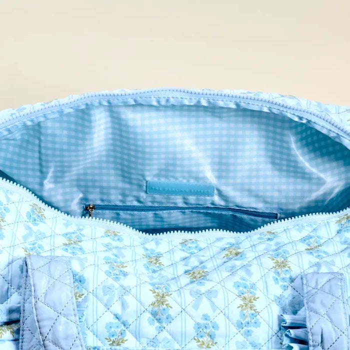 On-The-Go Ruffle Quilted Weekender Bag - Greige Goods