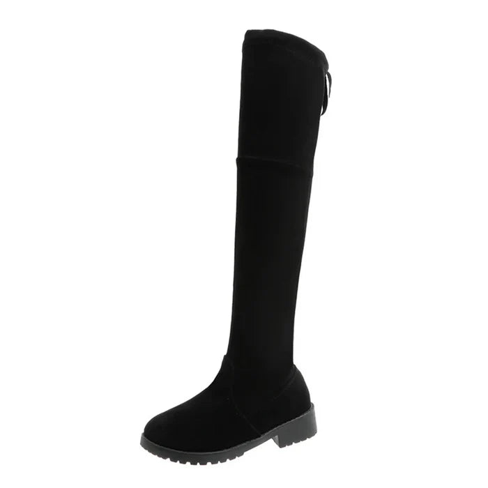Over-the-Knee Boots with Back Lace-Up Detail